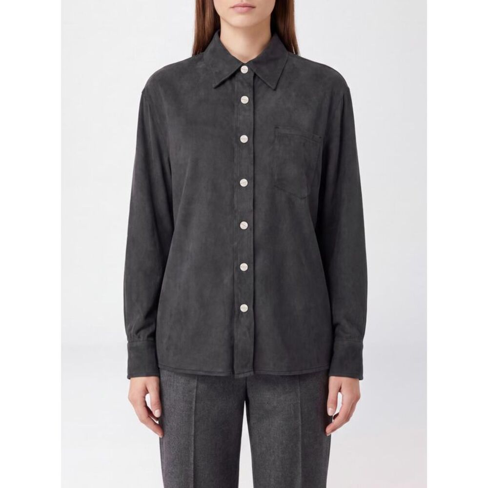 Pinko Women Pinko Cupro And Viscose Twill Shirt With Dropped Shoulders